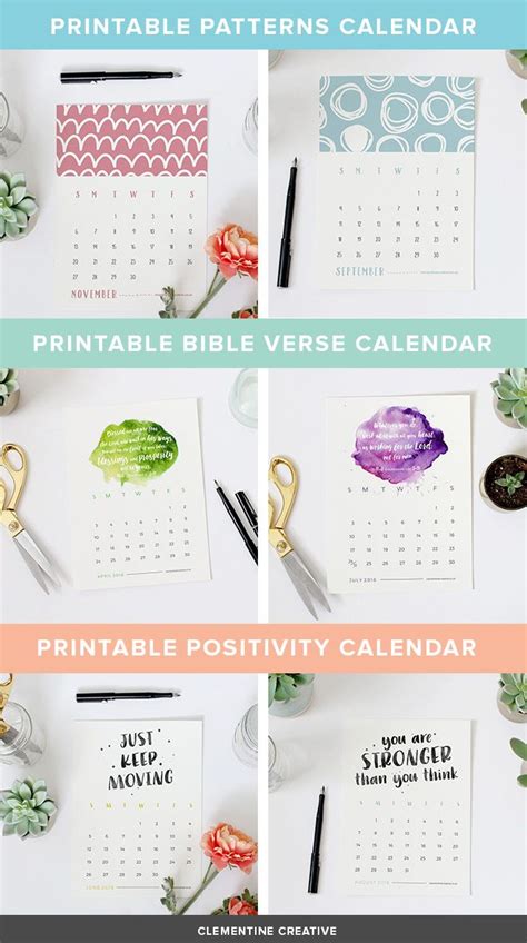 Free Printable 2016 Calendar Brush Lettered Diy Printable