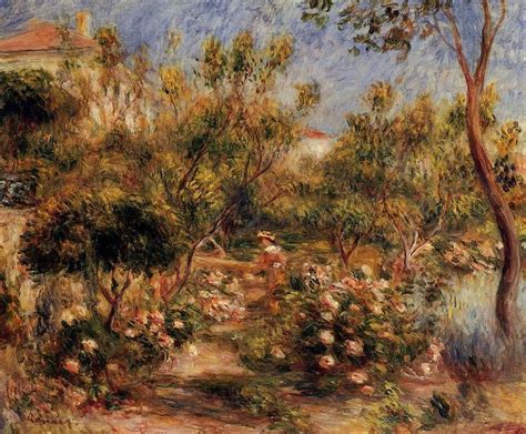 Young Woman In A Garden Cagnes 1903 1905 Pierre Auguste Renoir