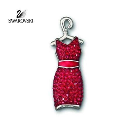 Swarovski Red Crystal Heart Truth Tack Pin Red Dress Pin 1090814 With