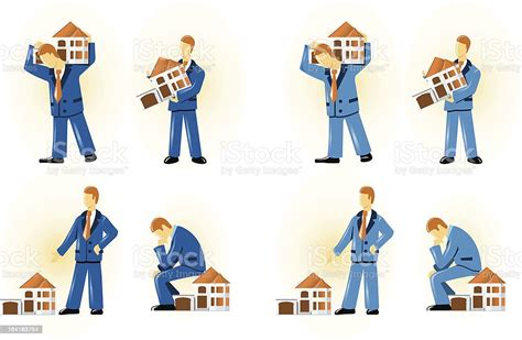 Man Holding House Stock Illustration Download Image Now Abstract