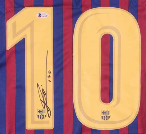 Lionel Messi Signed Fc Barcelona Nike Jersey Inscribed Leo Beckett Coa Pristine Auction