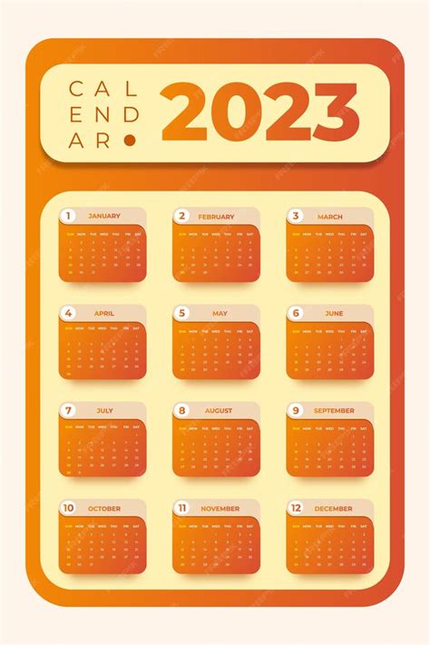 Premium Vector 2023 Wall Calendar Template