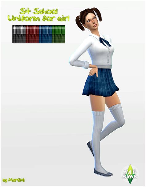 S4 School Uniform For Girl Sims 4 Clothing Sims 4 Night Outfits Party