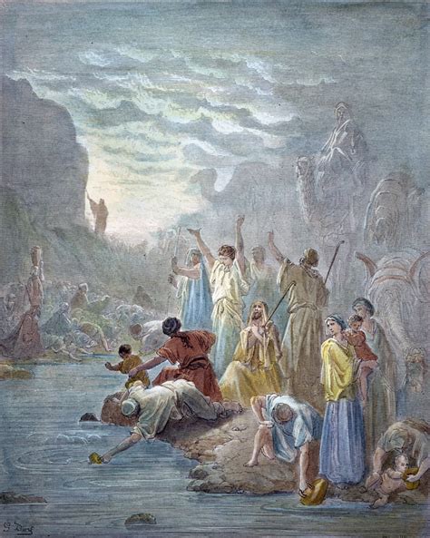 Moses Strikes Rock Nmoses Smites Water From The Rock In Horeb Exodus