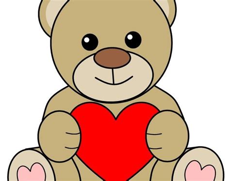 Cute Teddy Bear Drawing With Heart