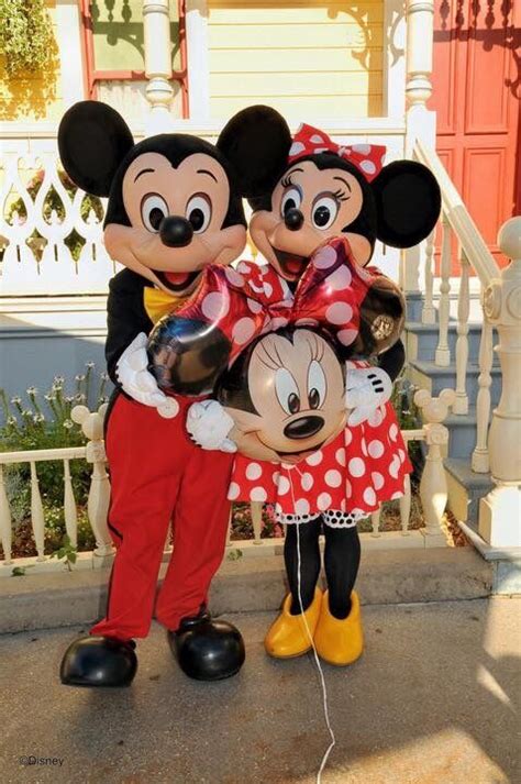 Mickey And Minnie Mouse With Their Balloon Main Street Usa Disneyland