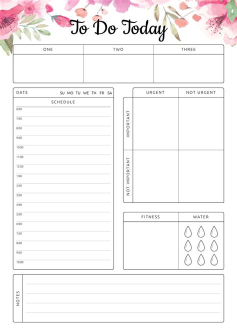 Printable To Do Today Pdf Download Planner Pages Planner Template