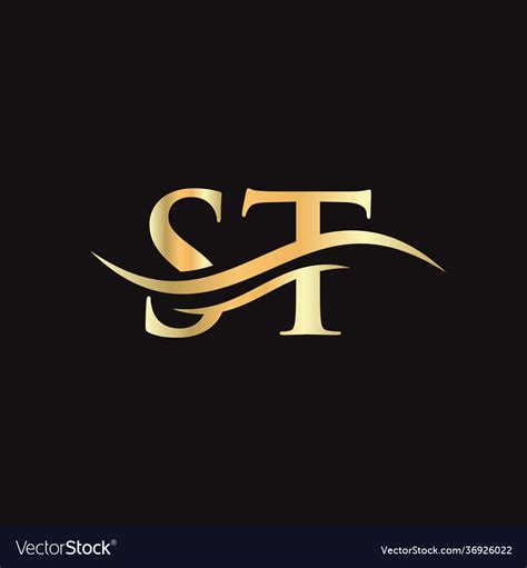 St Logo Design Initial Letter Logo Design Vector Image