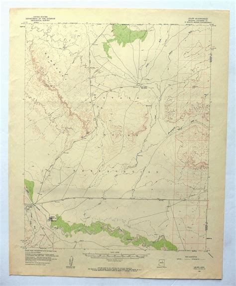 Leupp Arizona Vintage Original Usgs Topographic Map 1955 Tolani Lake