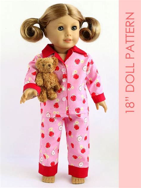 Doll Pajama Pattern American Girl Doll Clothes Pattern Pdf 18 Inch