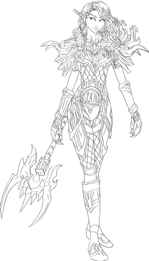 Wow Elves Coloring Pages Blood Elf Hunter By Dinaconcept Coloring