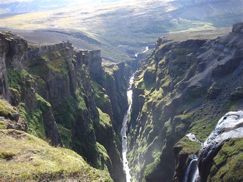 Top Of Glymur Falls Iceland Hiking