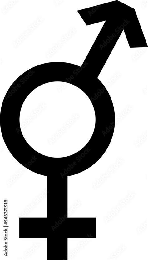 Hermaphrodite Sign Unisex Symbol Male And Female Sex Sign Combined Stock Vector Adobe Stock