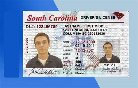 South Carolina Drivers License Psd Template Download Photoshop File