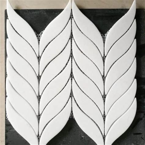New Design Leaf Crystal White Marble Mosaic Wall Tiles