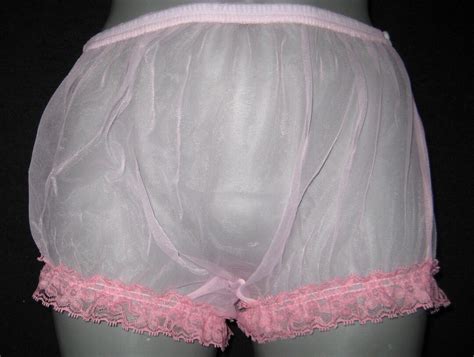 retro light pink sheer chiffon panties waist to 34 inches etsy