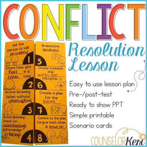 Conflict Resolution Activity Resolving Conflicts Classroom Guidance