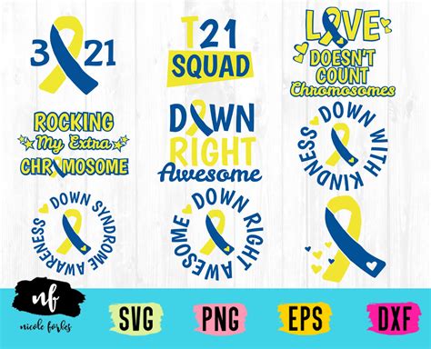 Down Syndrome Awareness Day Svg Bundle Awareness Svg T21 Svg Etsy