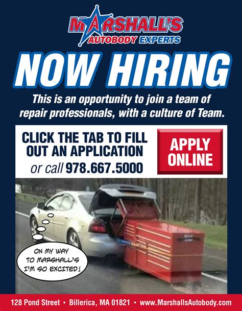 Now Hiring! | Expert Auto Body Service | Collision Repair | Billerica, MA