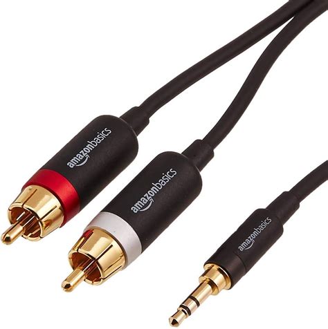 Amazonbasics 35mm To 2 Male Rca Adapter Audio Stereo Cable 4 Feet