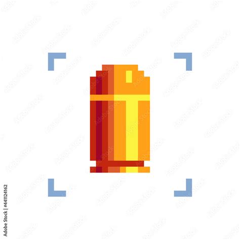 Bullet Pixel Art Icon Isolated Pixel Art 80s Style Vector Illustration Design Sticker Logo