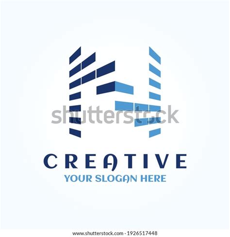 Creative Minimal N Logo Building Symbol Stock Vector Royalty Free