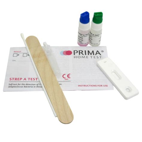 Prima Strep A Throat Swab Test Streptococcus Infection Testing Kit