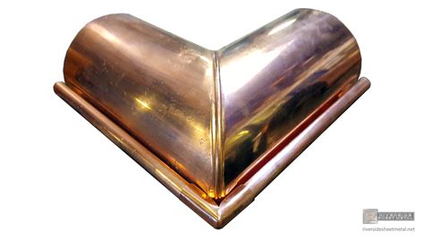 Copper gutters are half circle channels found below the roof line. 5", & 6" Half-round gutter copper or aluminum outside box miter 90°