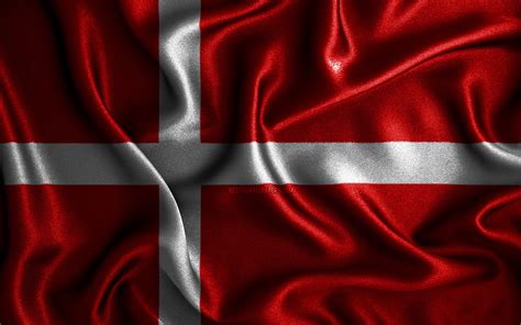 Download Wallpapers Danish Flag 4k Silk Wavy Flags European