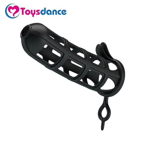 Silicone Elastic Penis Sheath For Men Hollow Design Cock Cage Time