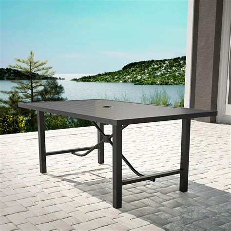 Cosco Outdoor Furniture Patio Dining Table Steel Charcoal Walmart