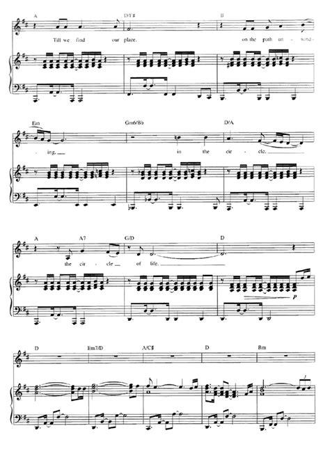 Digital sheet music for where are you christmas? CIRCLE OF LIFE The Lion King Piano Sheet music - Guitar chords - Walt Disney | Easy Sheet Music
