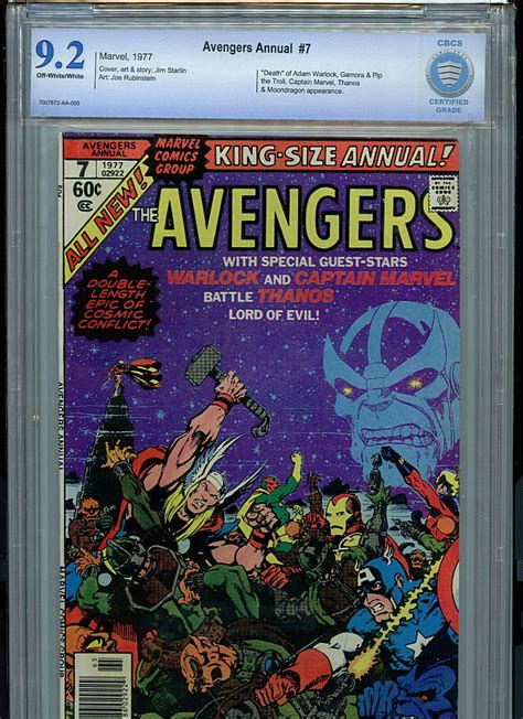 Avengers King Size Annual 7 1977 Cbcs 92 Thanos 1st Infinity Gems