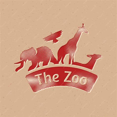 Premium Vector Zoo Gate Halftone Style Icon With Grunge Background
