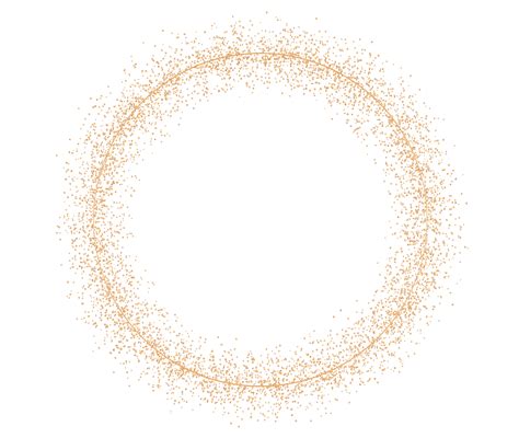 Golden Circle With Glitter Shiny Particles On Transparent Background