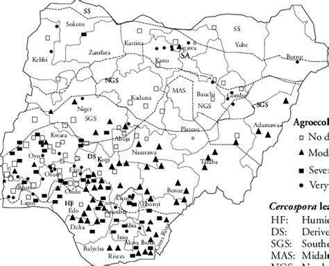 map of nigeria showing the distribution of clb across the various download scientific diagram