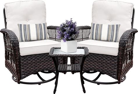 Harlie And Stone Outdoor Swivel Rocker Patio Chairs Set Of 2 And Matching