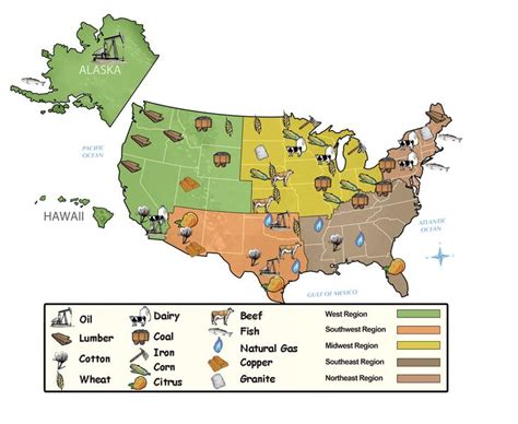 Us Resource Map Midwest Region Southwest Region West Region
