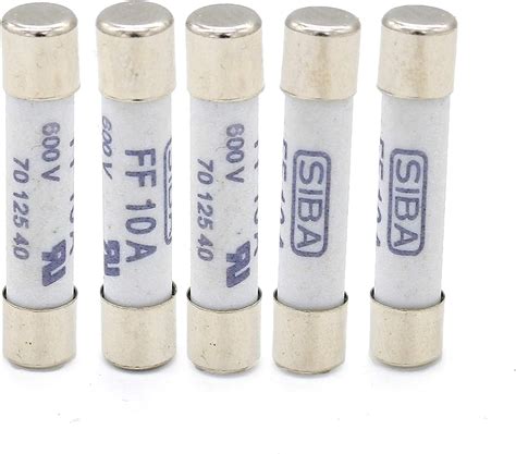 5pcs Ff10a 600v Very Fast Acting 10a Multimeter Fuse Brass Nickel