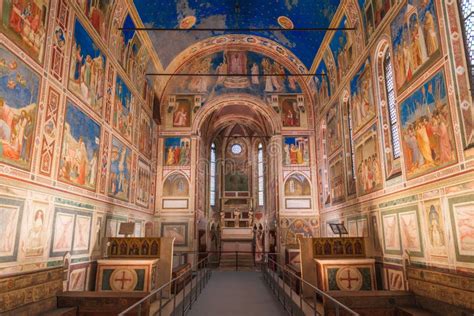 Nside Scrovegni Chapel With 14th Century Frescoes By Giotto Editorial