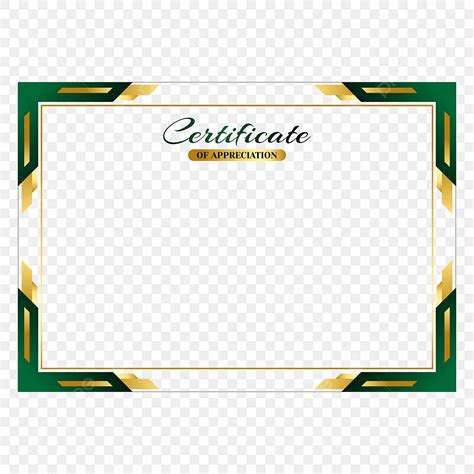 Stylish Certificate Border Vector With Green And Gold Colors Stylish