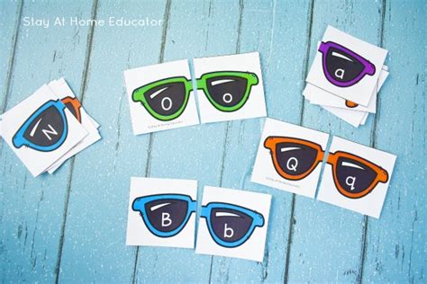 sunglasses summer alphabet activities stay at home educator