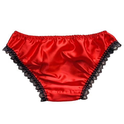 new silky satin frilly lace sissy panties bikini knickers underwear size 10 20 ebay