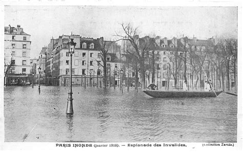 1910, avenue félix faure inondations, paris, 15e arrondissement : INONDATION DE PARIS 1910. Esplanade Invalides. Collection ...