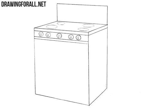 Use an hb pencil to draw a rectangle slightly longer than a square. How to Draw a Stove | Drawingforall.net