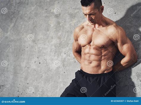 Fit And Healthy Muscular Fitness Model Male Man Stock Image Image Of