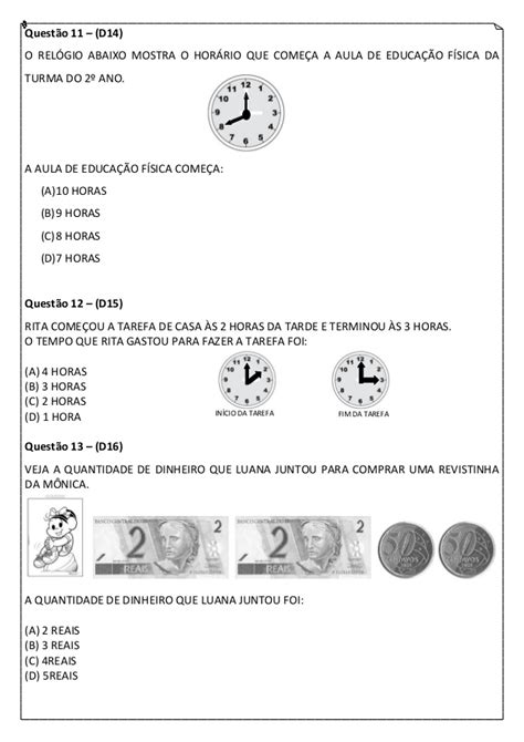 simulado de matemática 2 ano para imprimir — sÓ escola