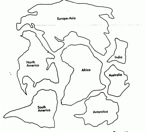 World Map Coloring Pages In 2022 World Map Coloring Page Pangaea