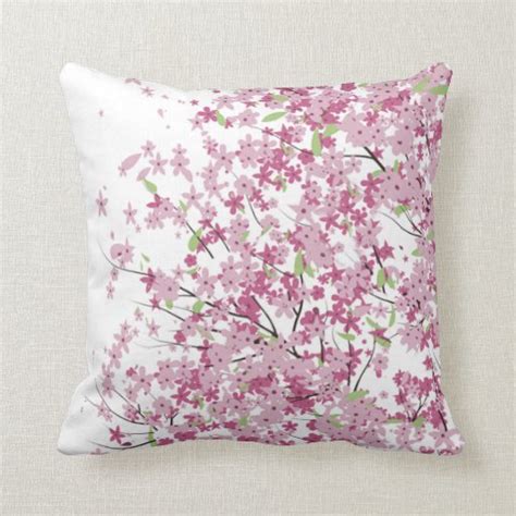 Cherry Blossoms Throw Pillow Zazzle