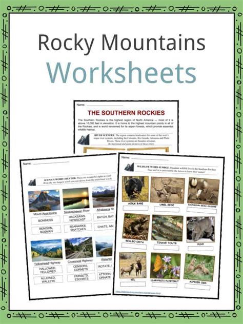 Rocky Mountains Facts And Worksheets For Kids Geography And Structure